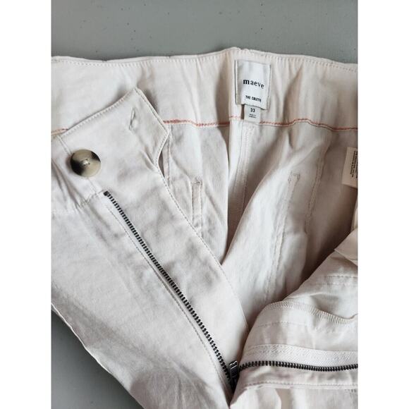 NWT Anthropologie Maeve The Colette Cropped Wide-Leg Pants Sz 33 Pearl #7B405 - Picture 8 of 12